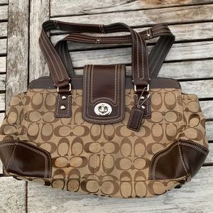 Coach Tan Purse with lock